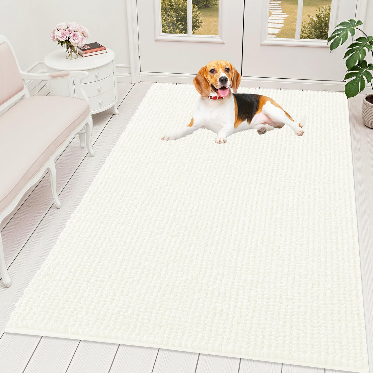 OLANLY Pet Bed Mat in 59" X 35", Ivory