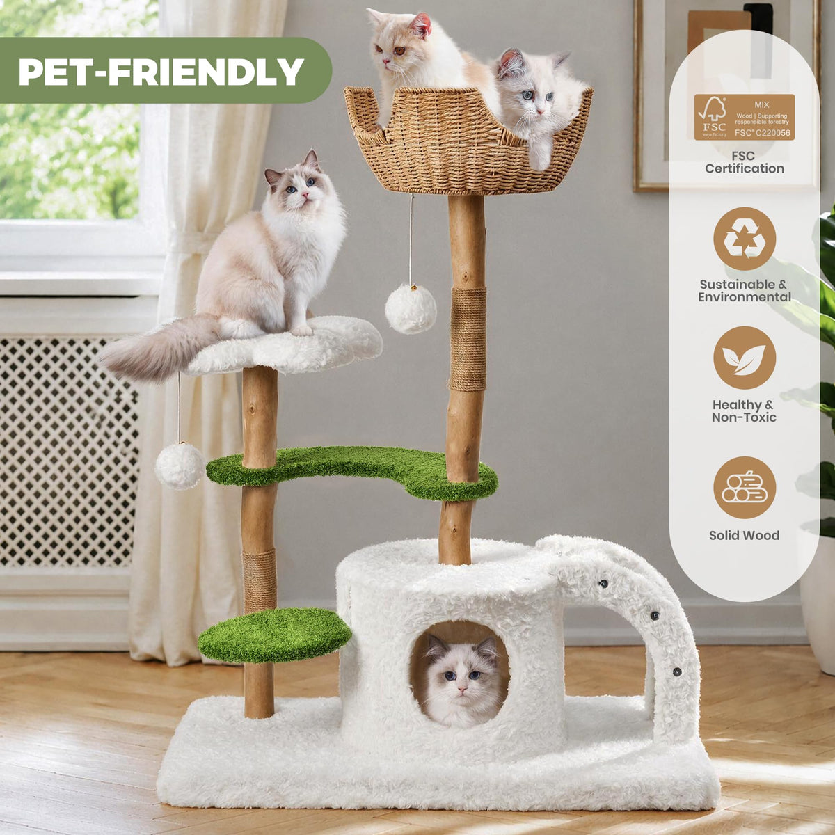 Easyego Pet Activity Structure in 45.6'', White&Green