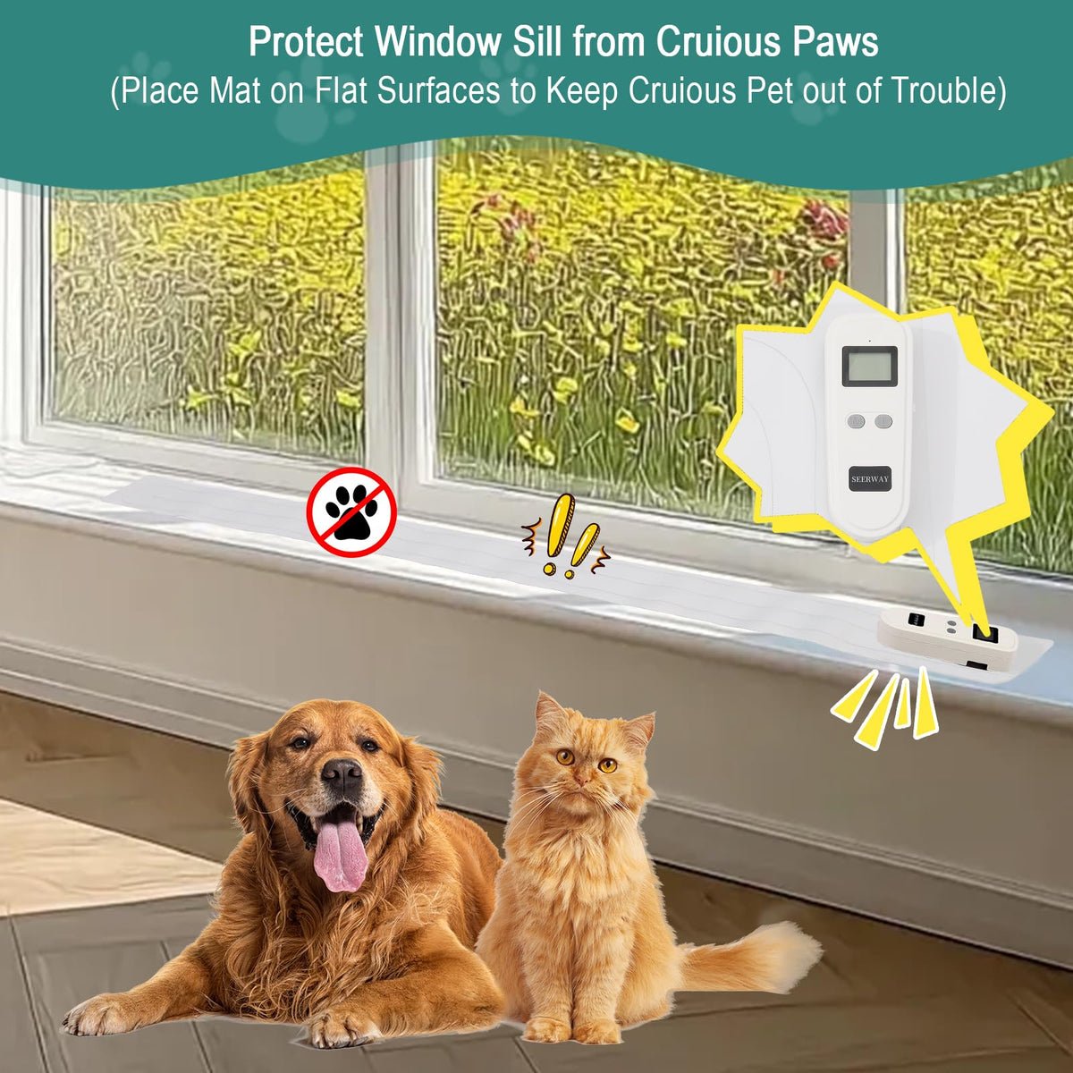 SEERWAY Pet Supplies in 46"x 3" Strip, Transparent