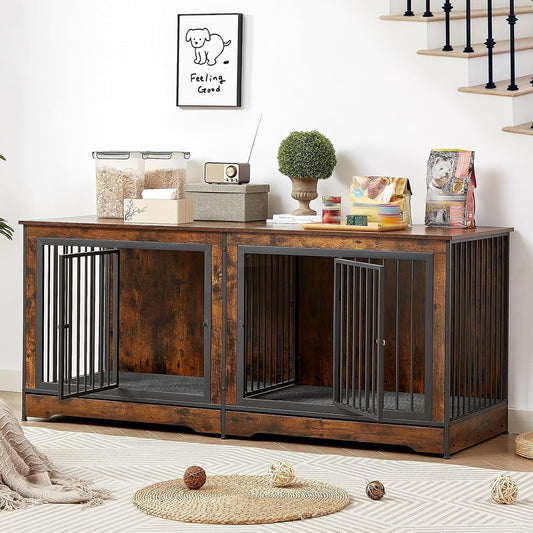 Rovibek Animal Cage in 75.0"L x 27.0"W x 32.0"H, Brown