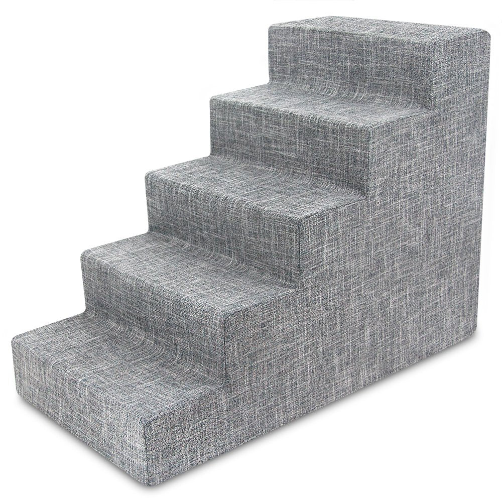 Best Pet Supplies Animal Stair in H: 22.5 Inches, Ash Gray Linen