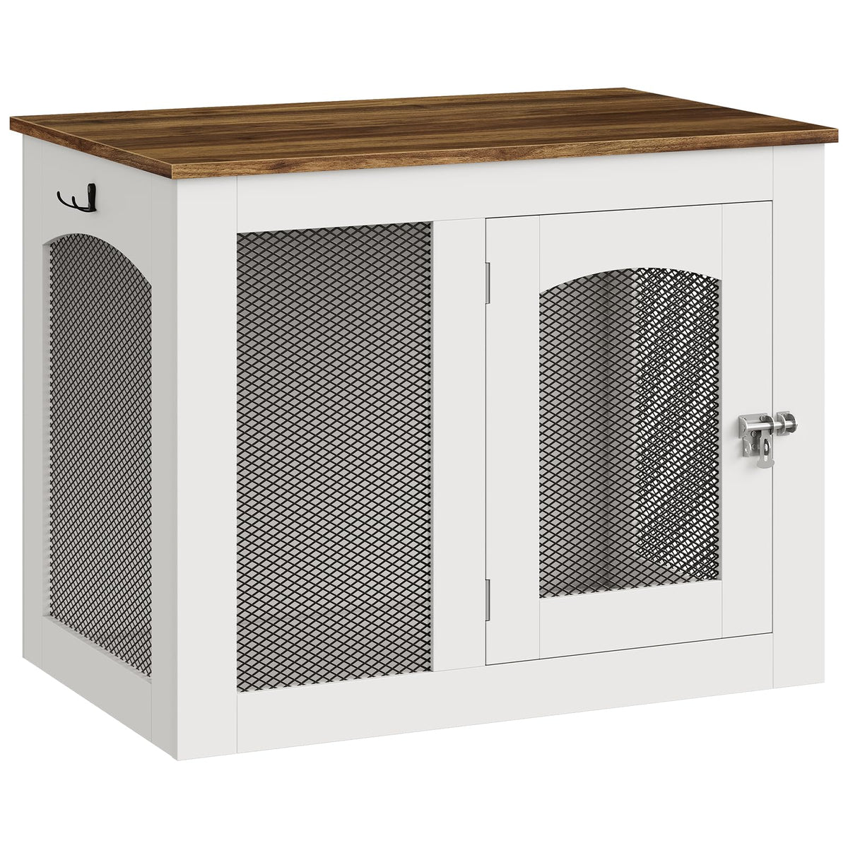 CHOEZON Animal Cage in 30.1"L x 19.7"W x 23.8"H, White and Walnut
