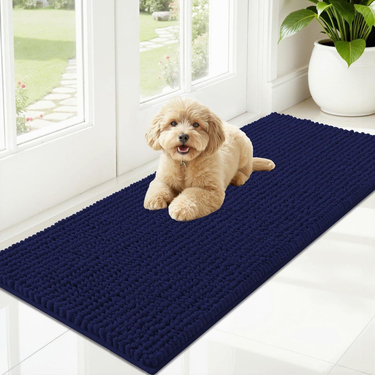 OLANLY Pet Bed Mat in 47" X 20", Navy Blue