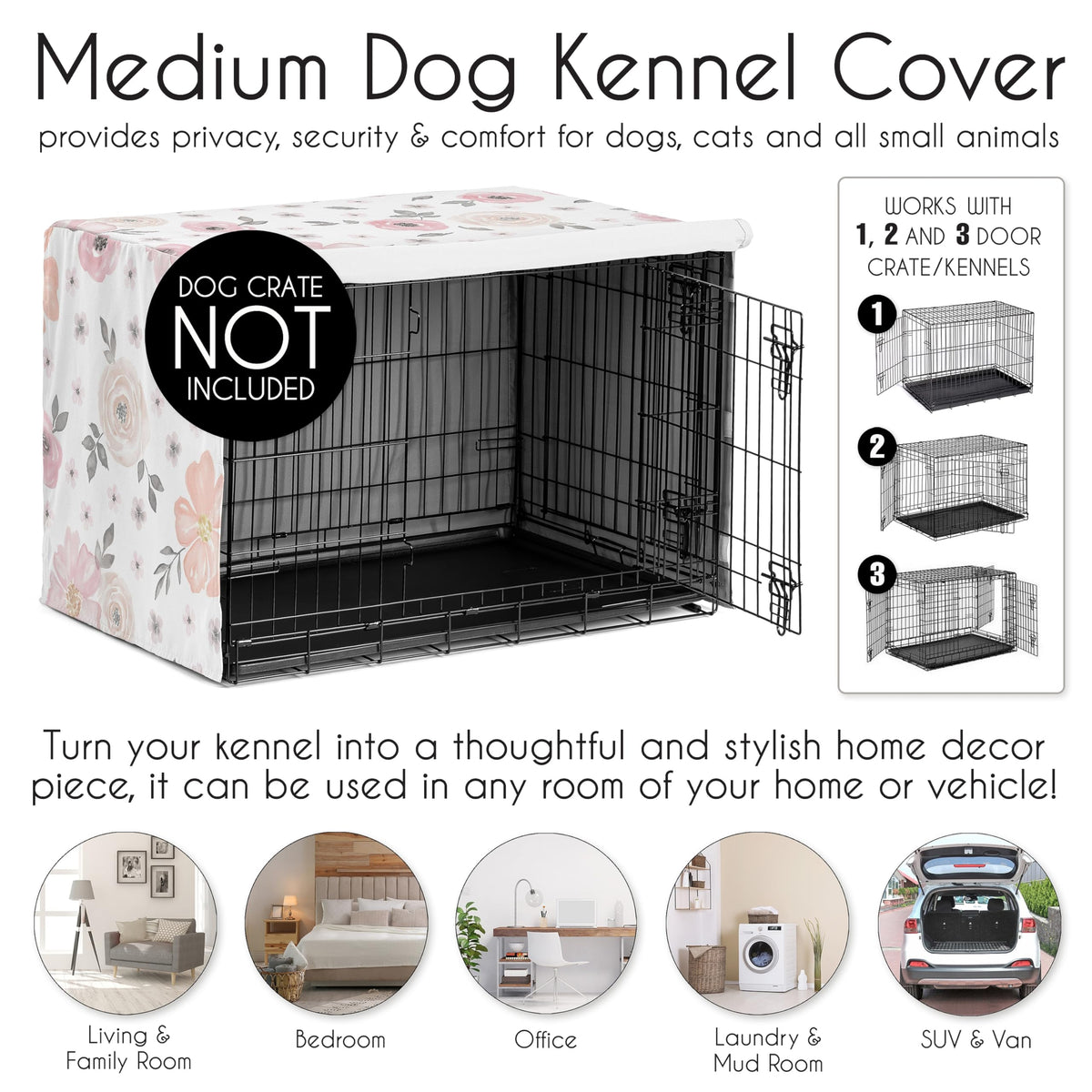 Sweet Jojo Designs Animal Cage in 36in. x 24in. x 23.5in., Pink and Grey Watercolor