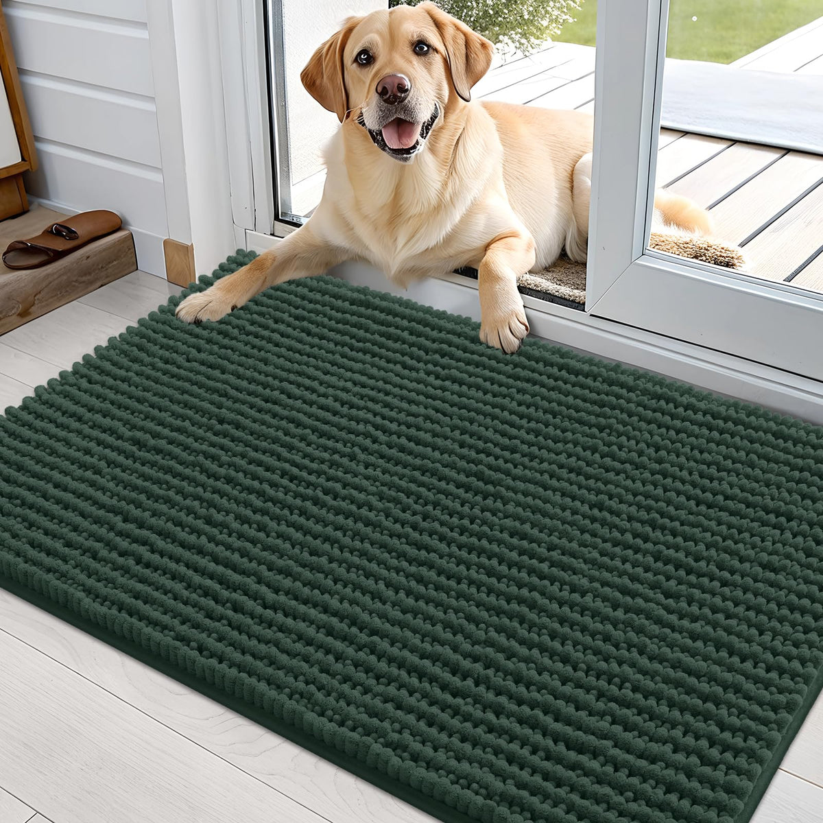 OLANLY Pet Bed Mat in 36" X 24", Blackish Green