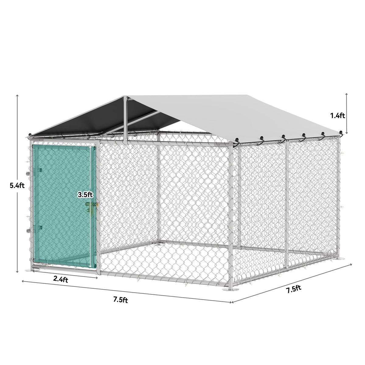 DWVO Animal Cage in 7.5' x 7.5', Silver