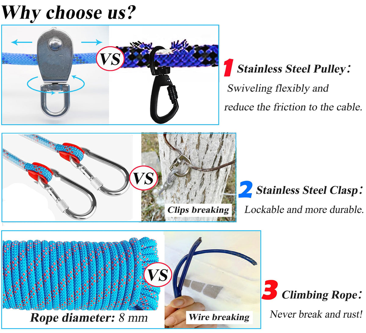 SIAELT Leash in 50Ft, Blue 2dogs