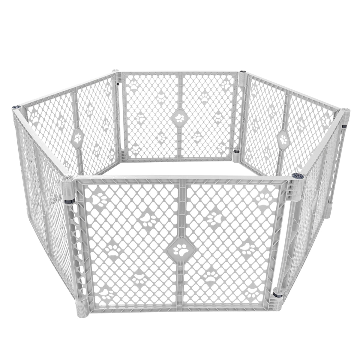 MYPET Pet Playpen in 6-Panel, Light Gray