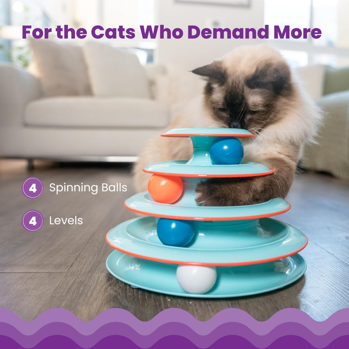 Catstages Pet Toy in One-Size, Chase Meowtain Track Tower