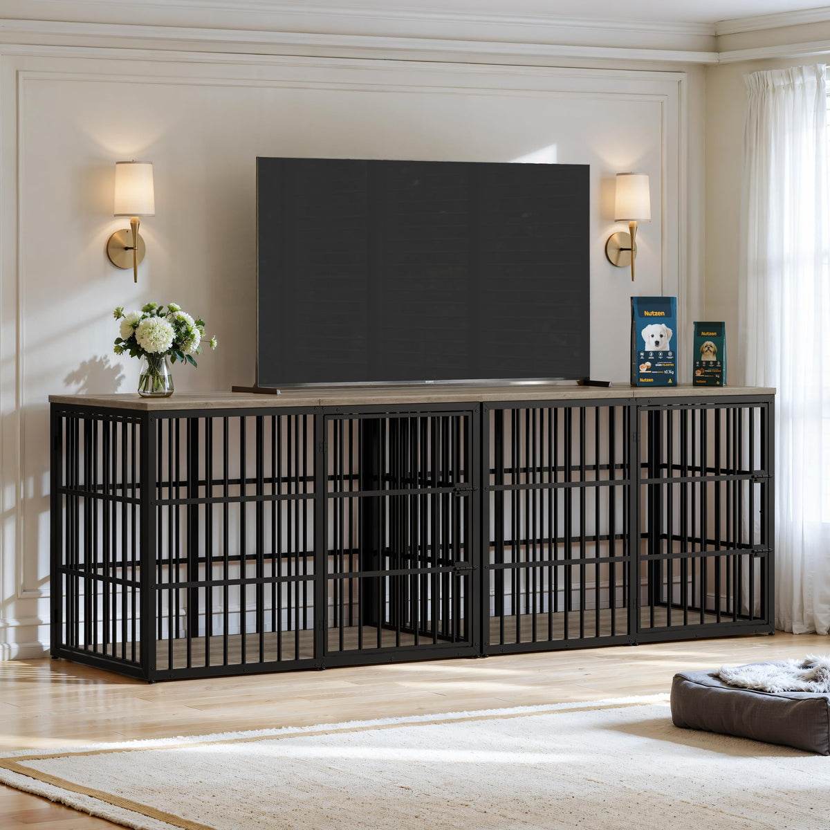 Lyromix Animal Cage in 53.9"L x 31.9"W x 37.2"H, Ancient gray
