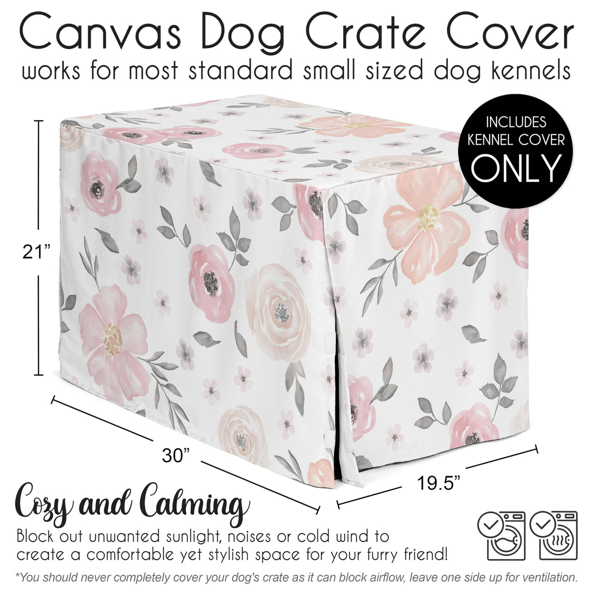 Sweet Jojo Designs Animal Cage in 30in. x 19.5in. x 21in., Pink and Grey Watercolor