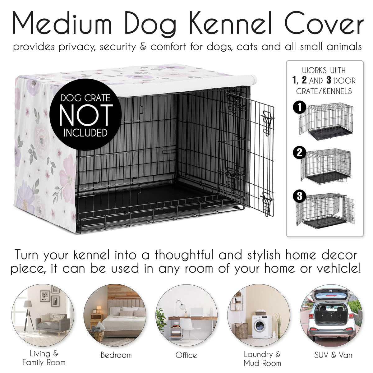Sweet Jojo Designs Animal Cage in 36.0"L x 23.5"W x 24.0"H, Purple Watercolor
