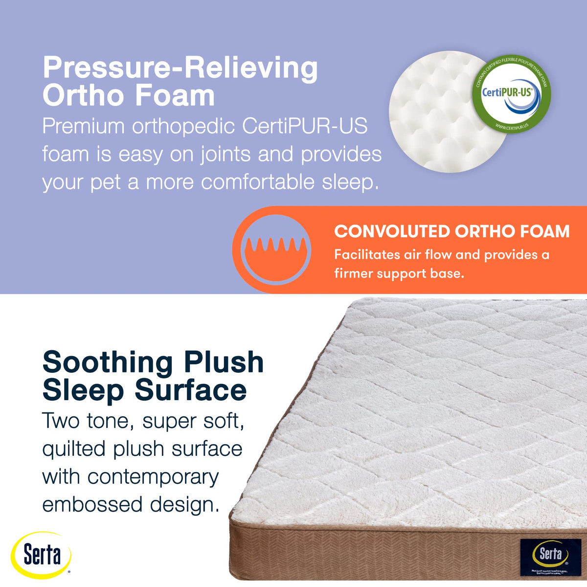 Serta Pet Bed Mat in Large, Desert Sand