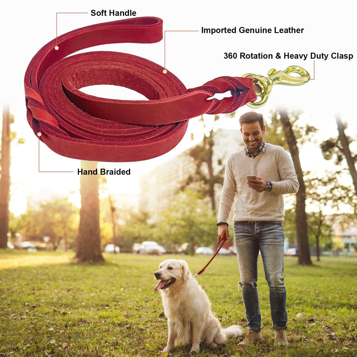 Guiding Star Leash in X-Small, Red