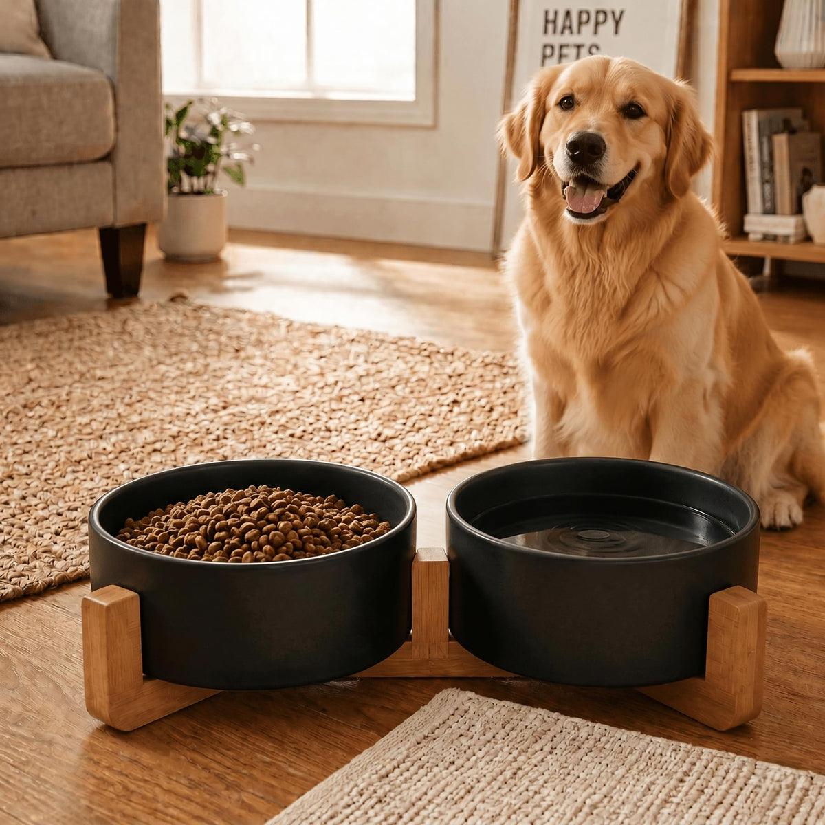 SPUNKYJUNKY Pet Feeder in 5 cups, Black × 2