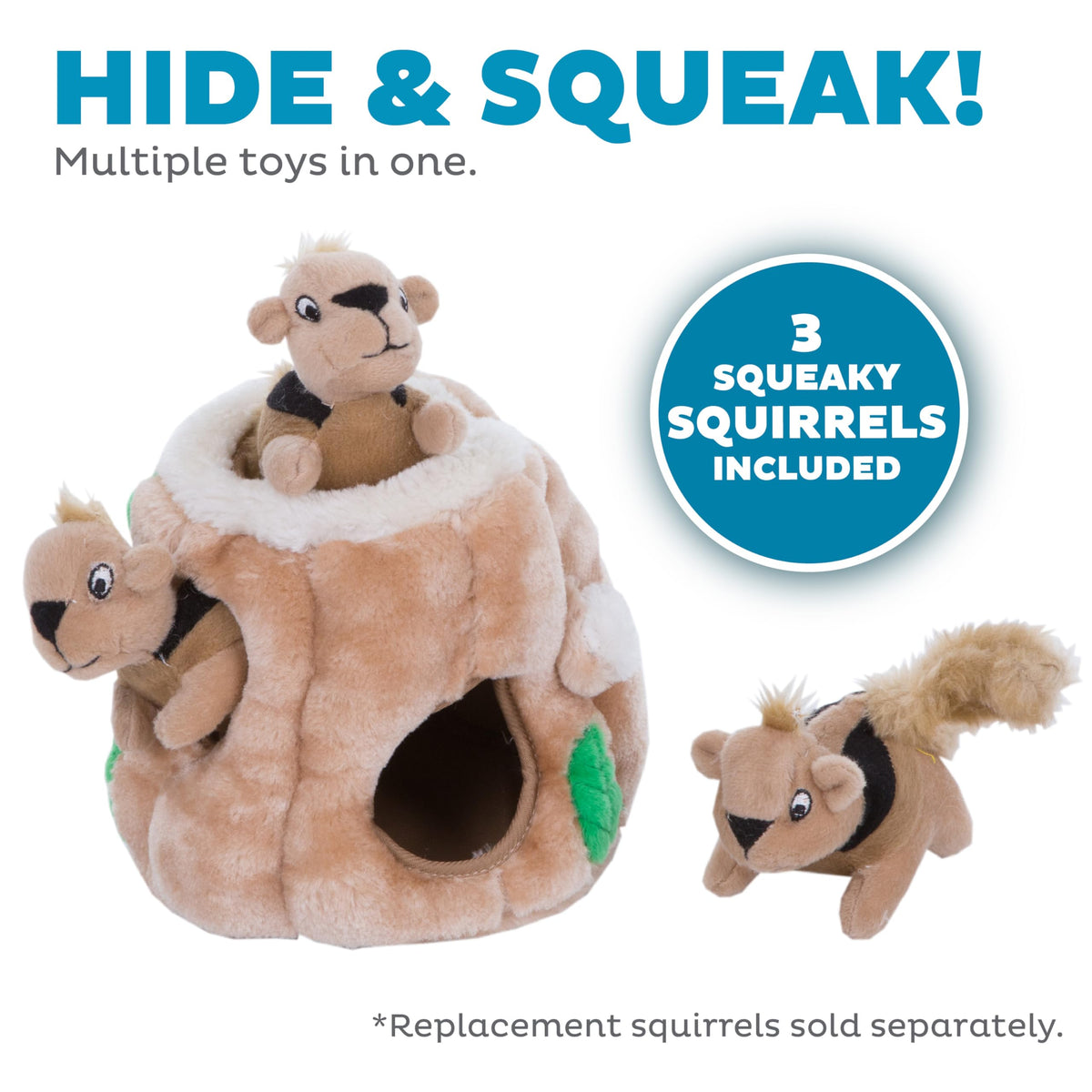 Outward Hound Pet Toy in Small (Pack of 1), Squirrel Small