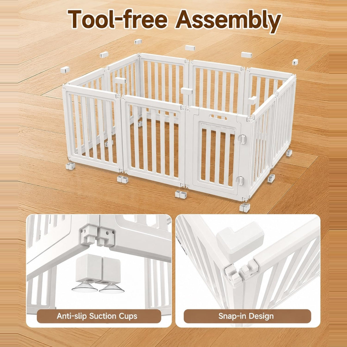 everfront Pet Playpen in 30", White