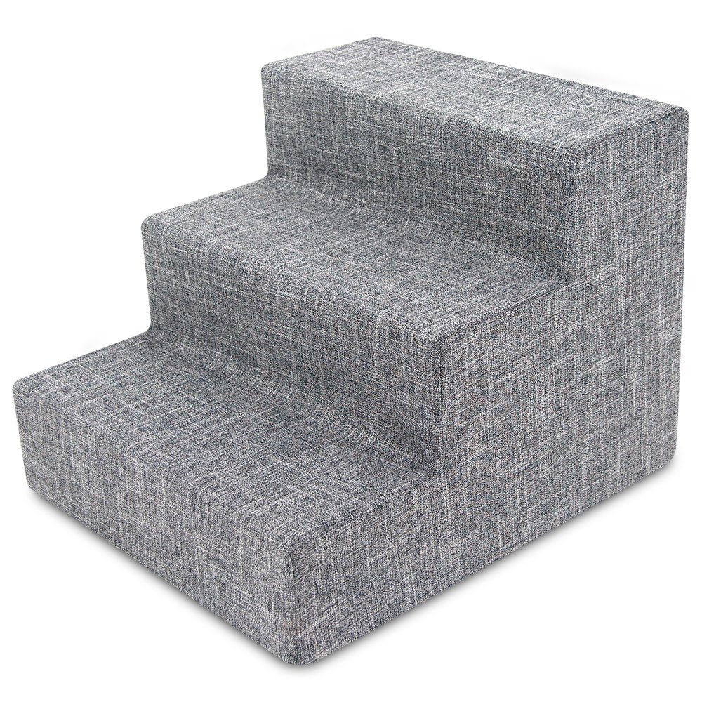 Best Pet Supplies Animal Stair in H: 13.5 Inches, Ash Gray Linen
