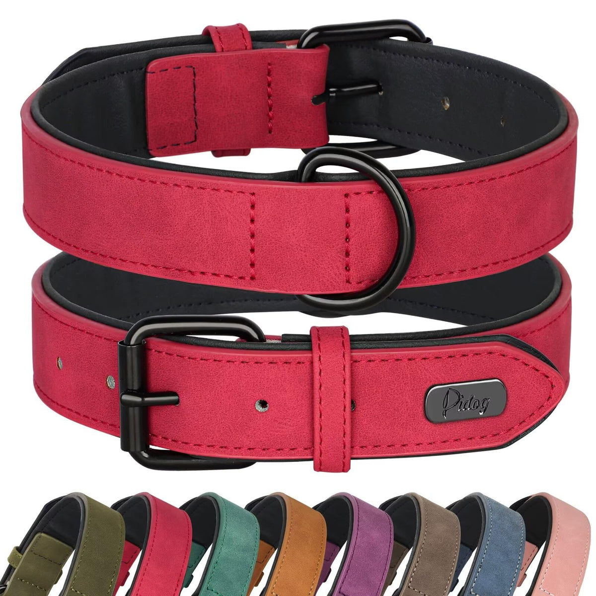 Didog Animal Collar in M: Fit Neck 11-14"(10-20 lbs), Red