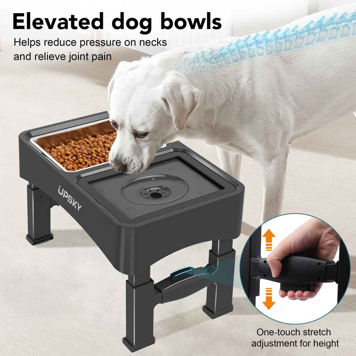 UPSKY Pet Feeder in C-3 in 1 (Black)