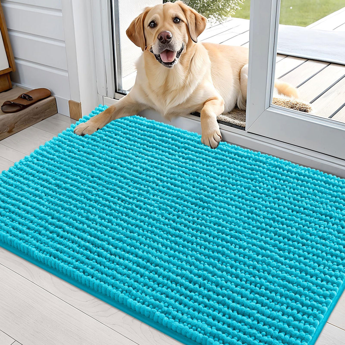 OLANLY Pet Bed Mat in 36" X 24", Aqua Blue