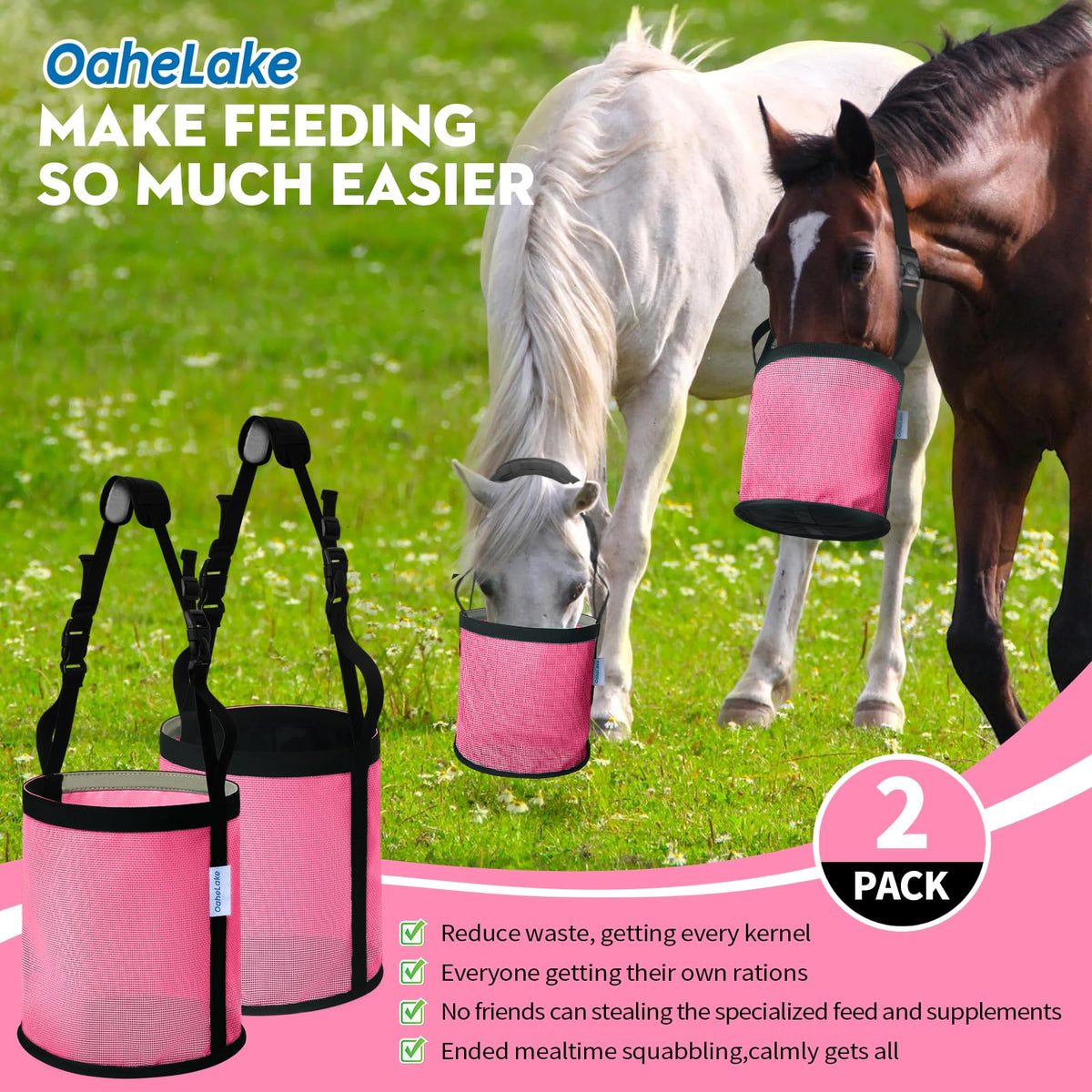 OAHELAKE Pet Supplies in Universal, 2 Pcs Pink