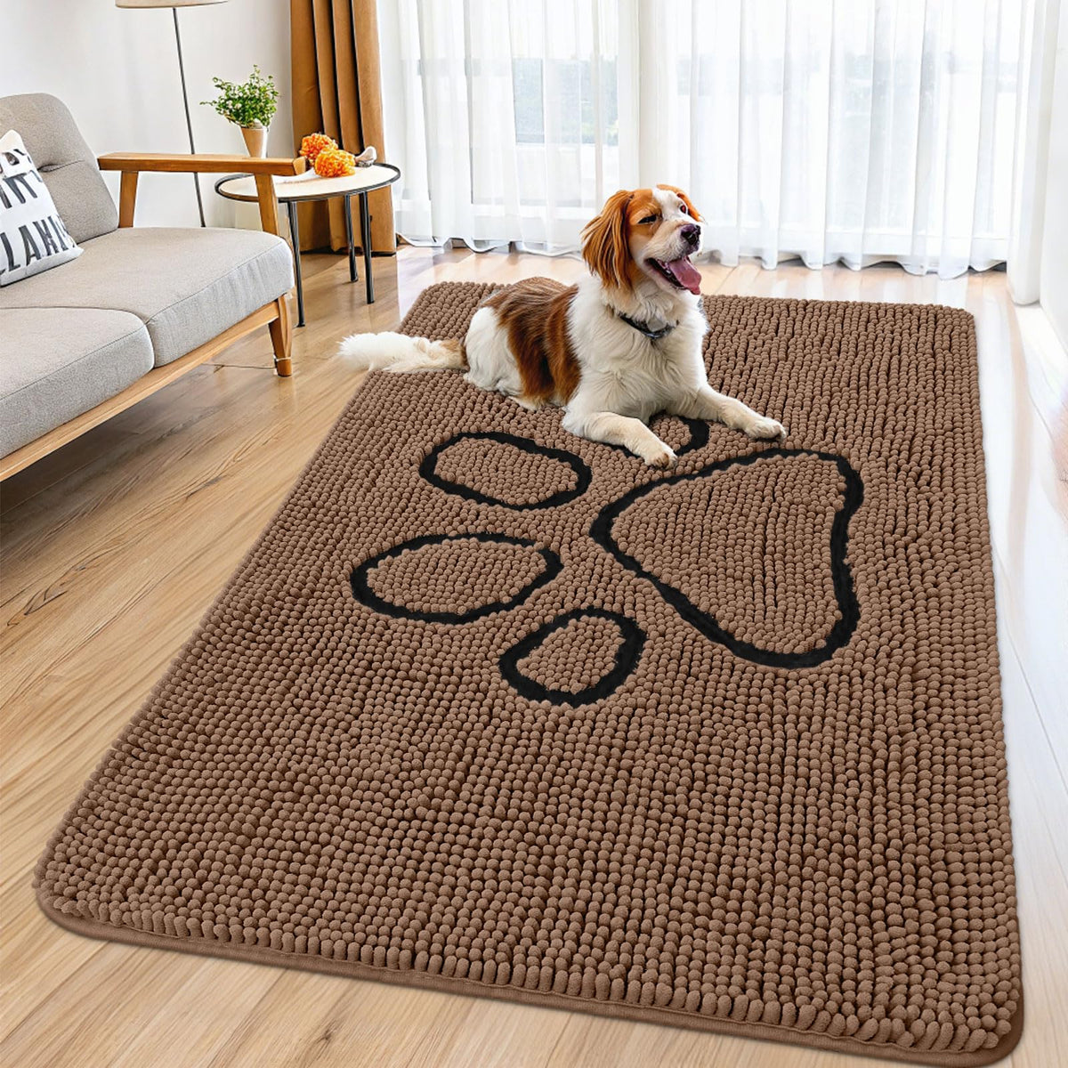 Smiry Rug in 59"X35", Coffee and Black