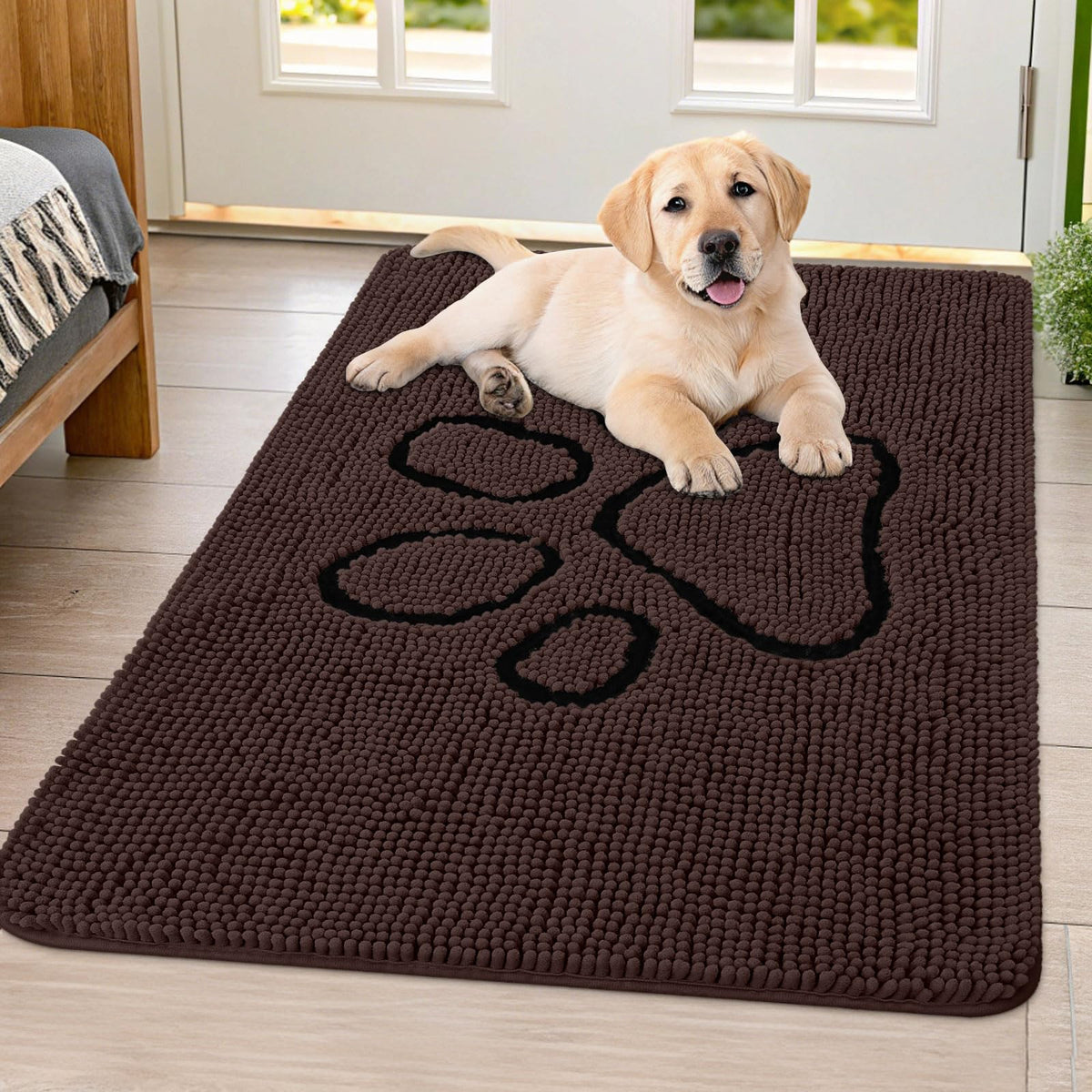 Smiry Rug in 40"X32", Brown and Black