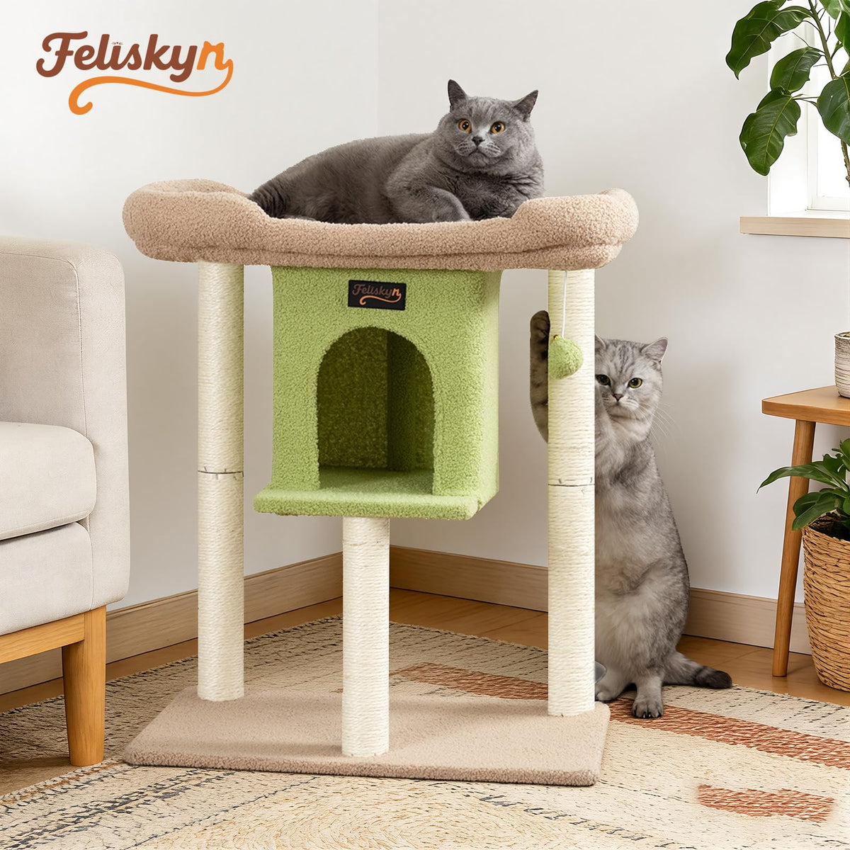 Feliskyn Pet Activity Structure in 28 Inches, Green