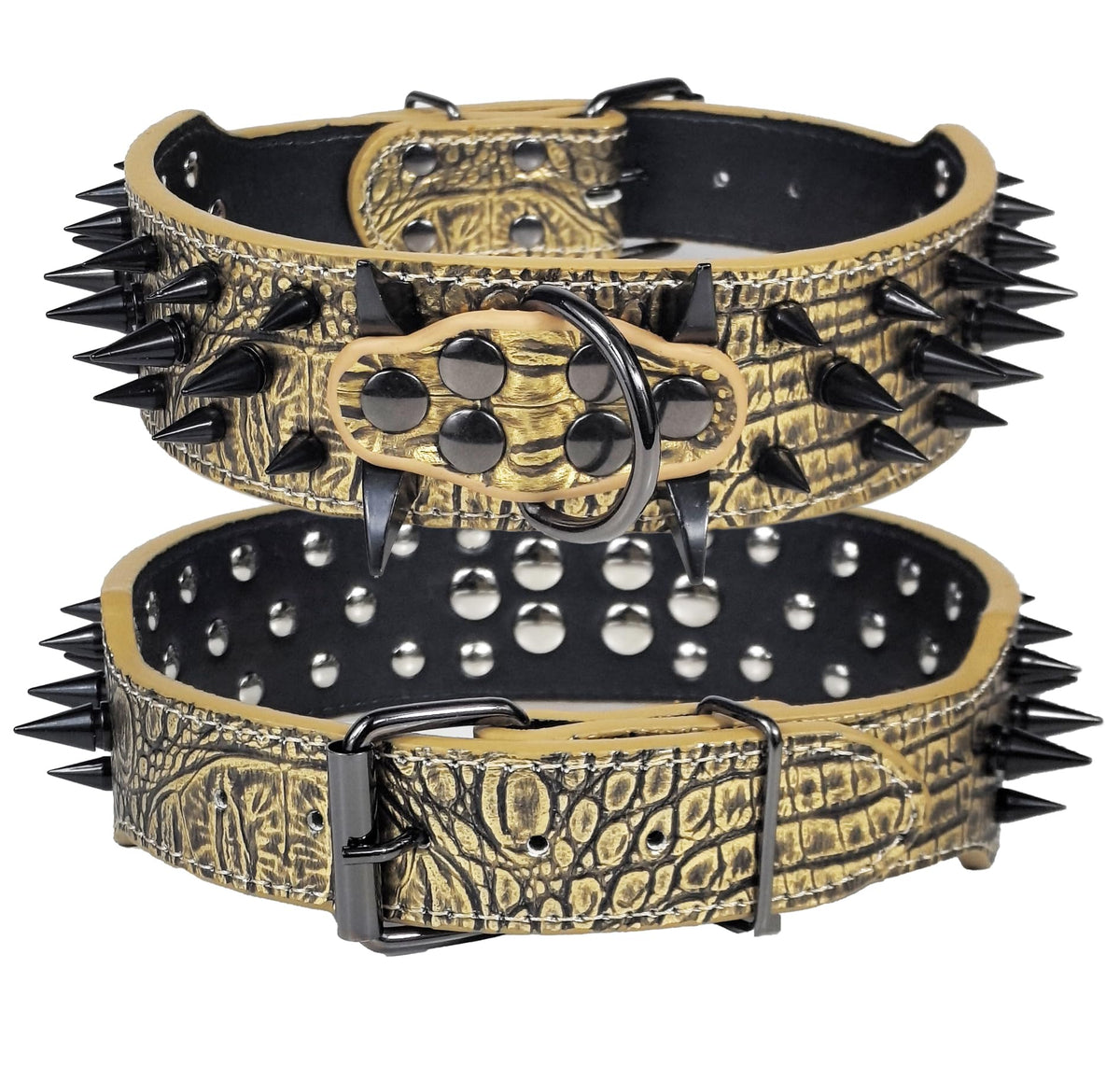 Kawagogo Animal Collar in Width:2'' Adjust:17''-20'', Gold