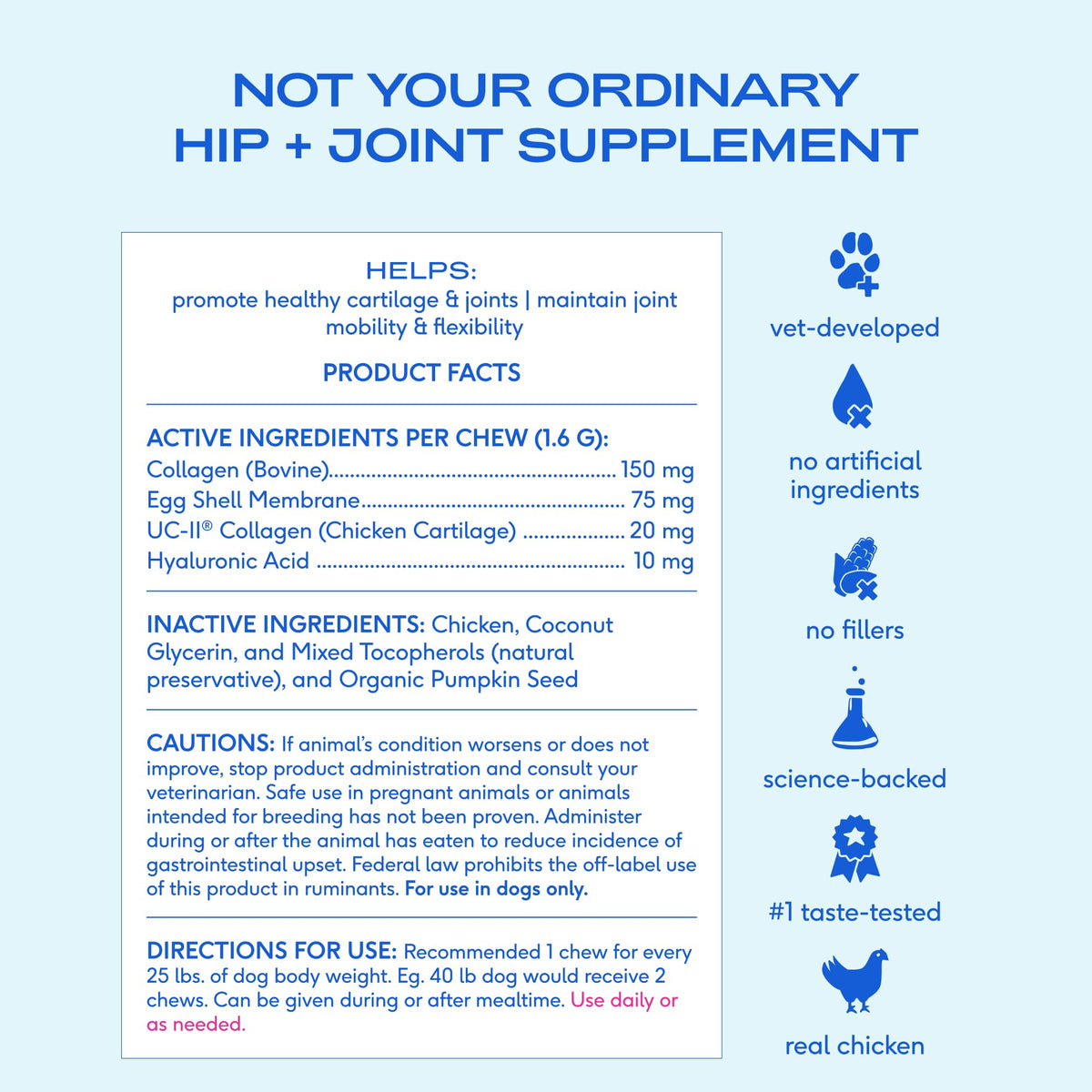Native Pet Animal Nutritional Supplement in 60 Servings, Mobility Care
