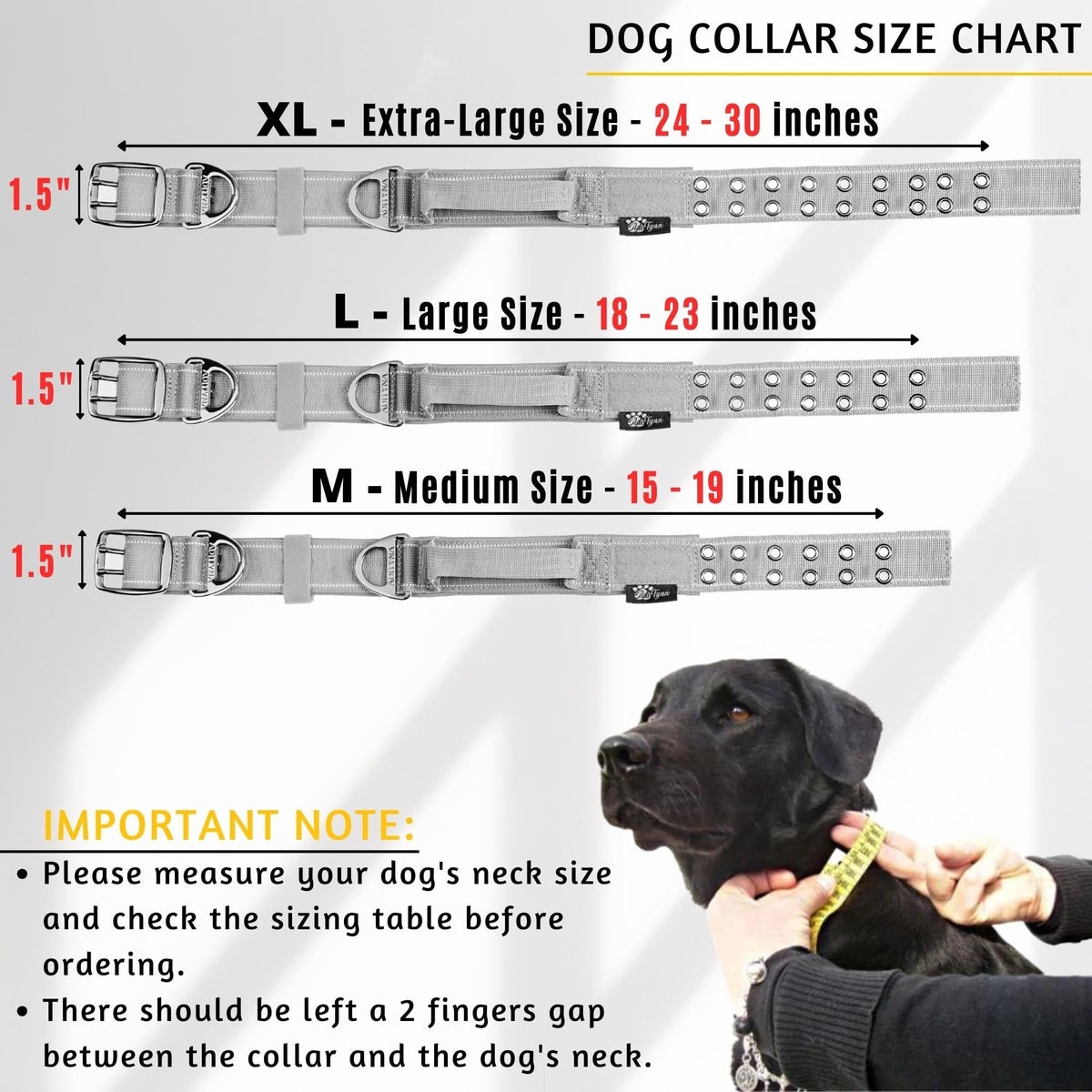 ADITYNA Animal Collar in Extra-Large: Fit 24-30" Neck, Gray