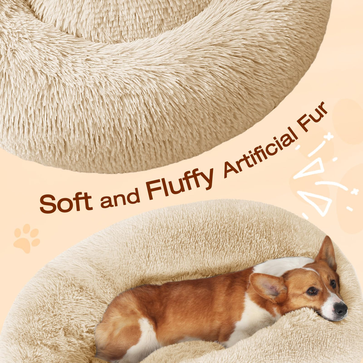 JOLLYVOGUE Pet Bed Mat in 27", Off - White