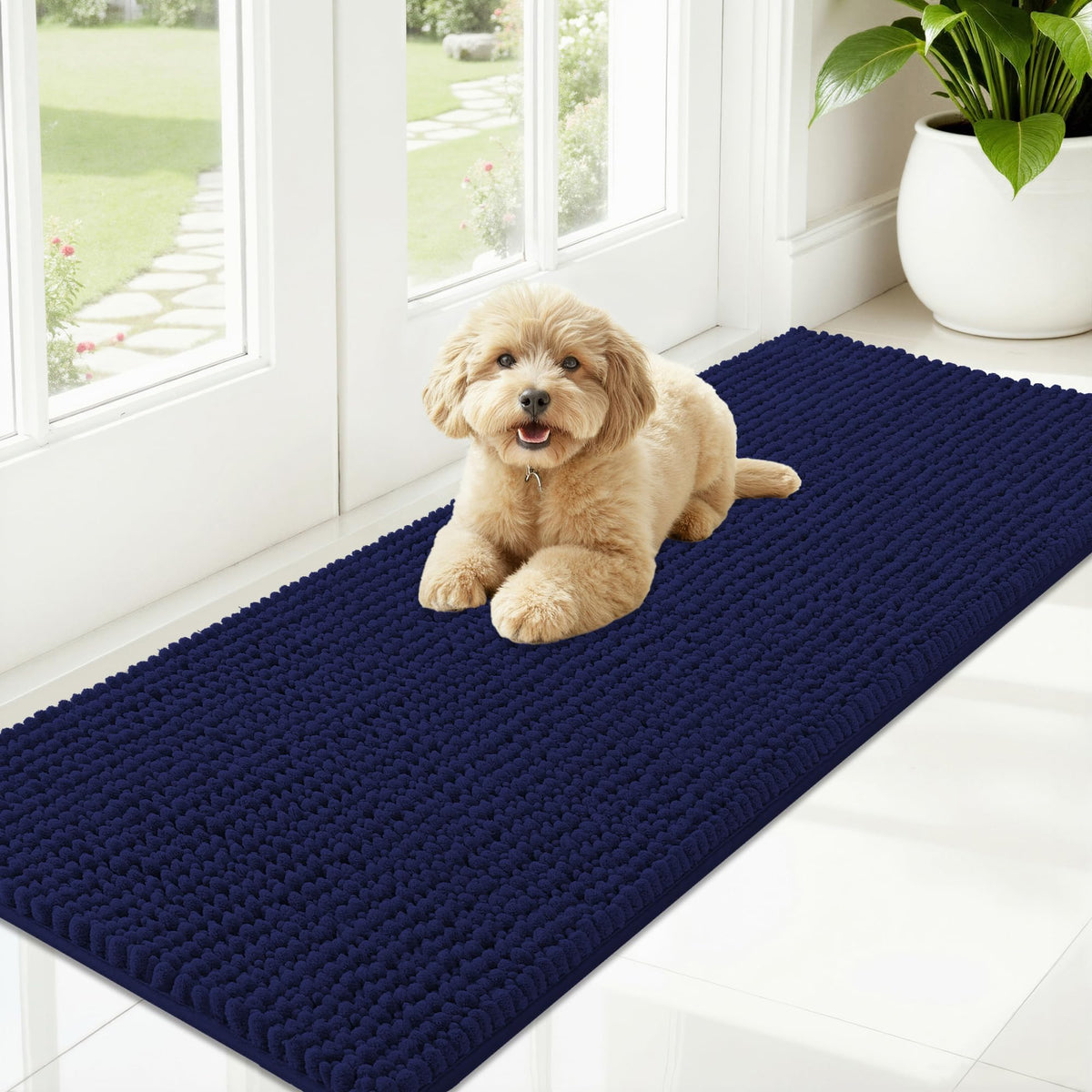OLANLY Pet Bed Mat in 59" X 20", Navy Blue