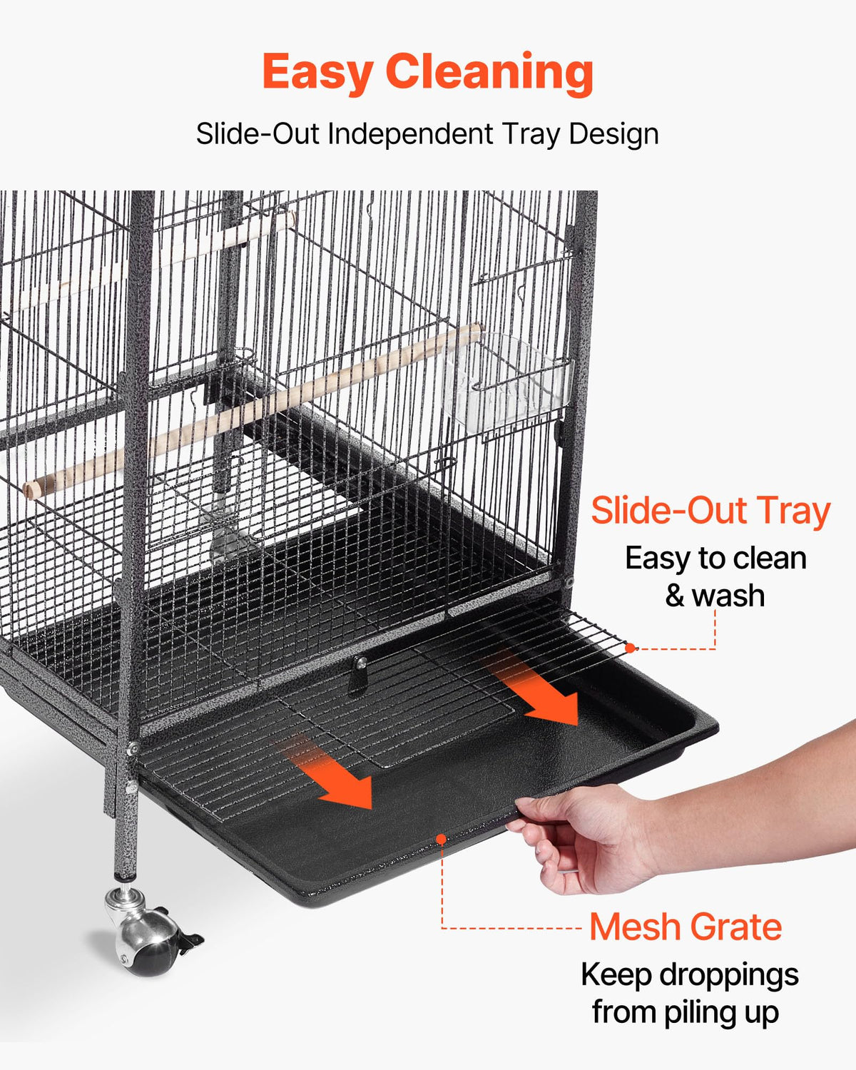 VEVOR Animal Cage in 18.0"L x 18.0"W x 30.0"H, Black