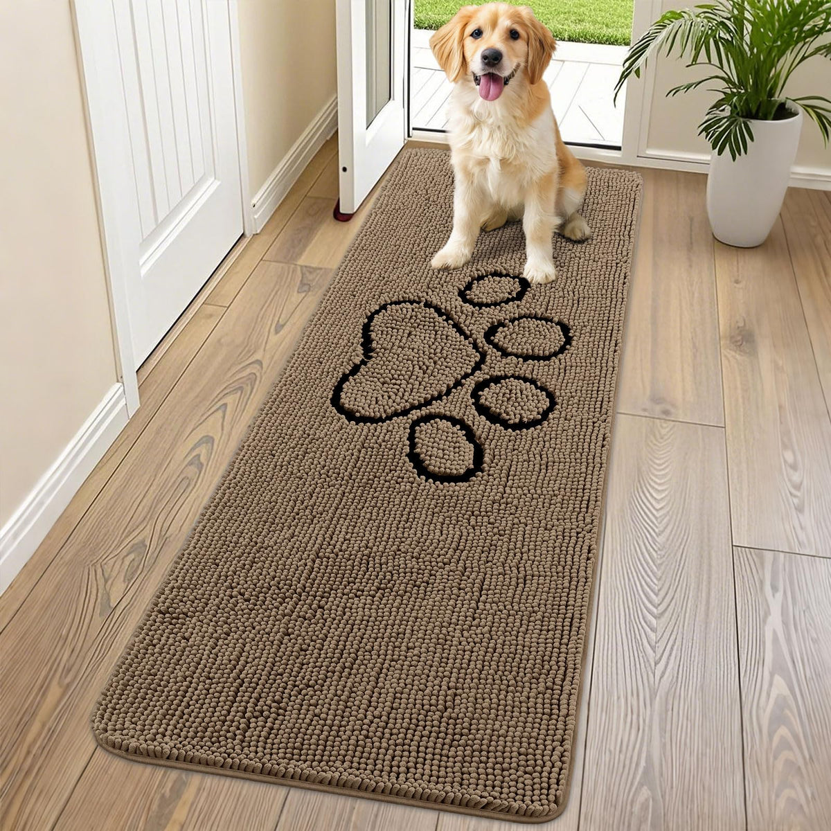 Smiry Rug in 70"X24", Camel and Black