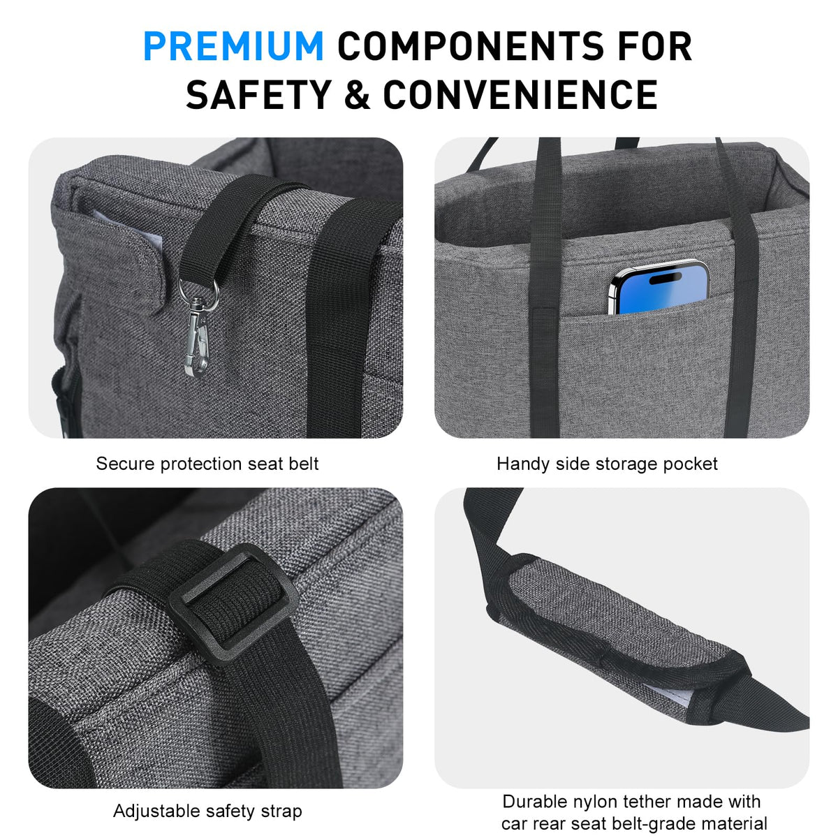 BJOP Pet Seat in Small, Grey