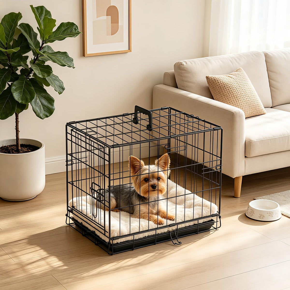 FDW Animal Cage in 18.0"L x 12.0"W x 14.0"H, Black