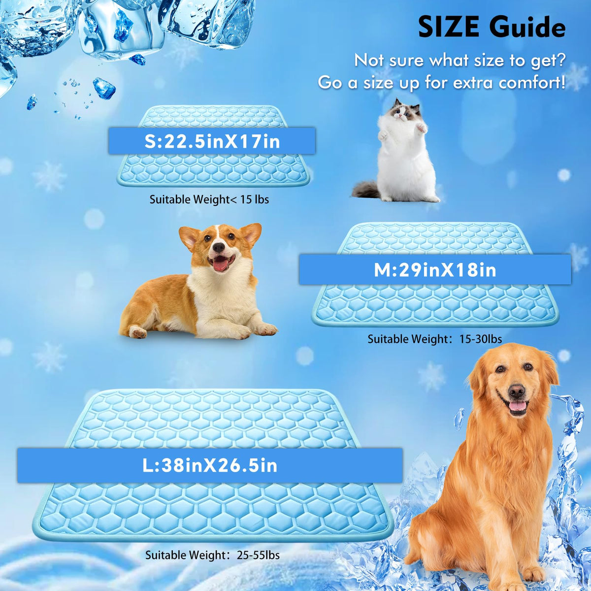 dgdgbaby Pet Bed Mat in Medium, Blue