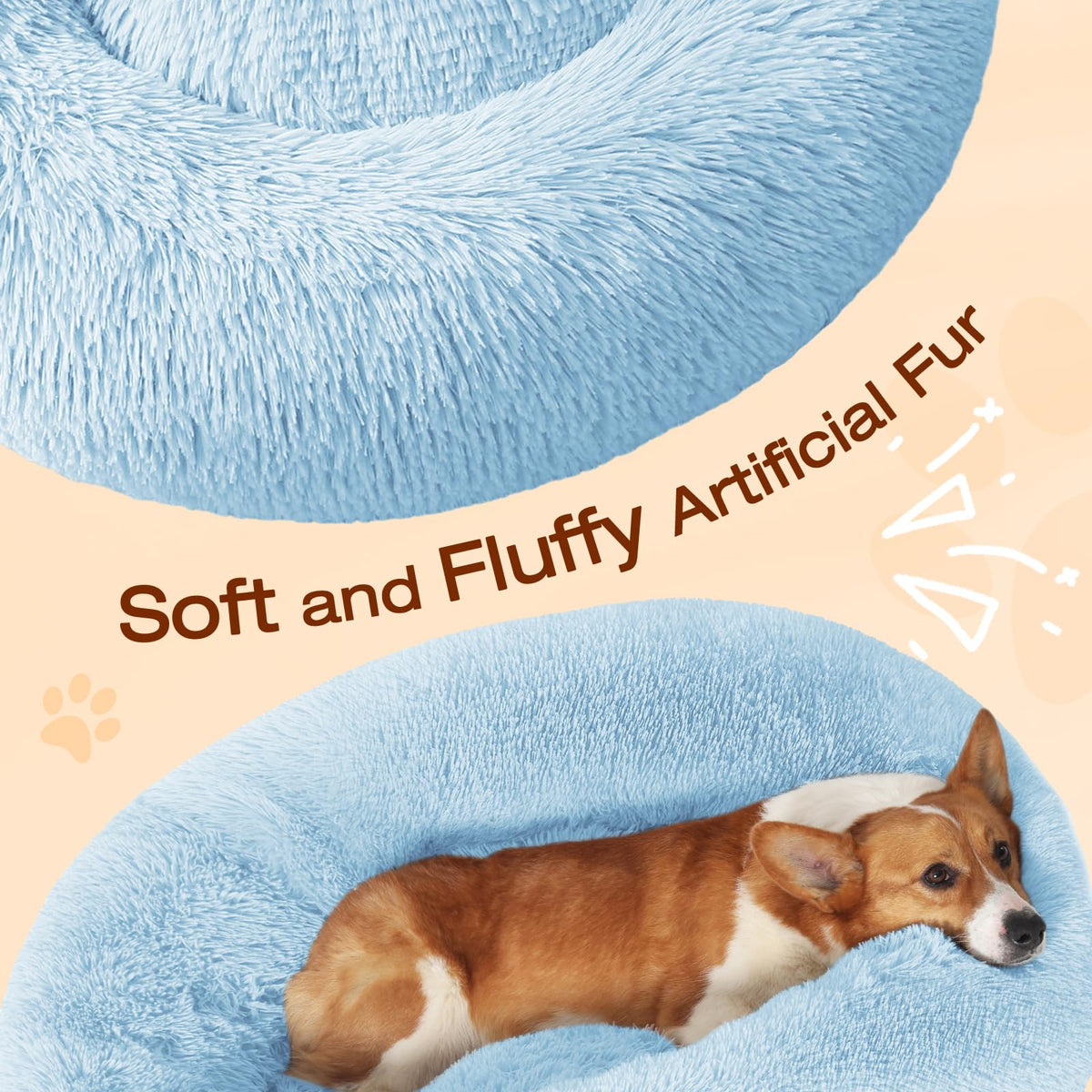 JOLLYVOGUE Pet Bed Mat in 20", Light Blue