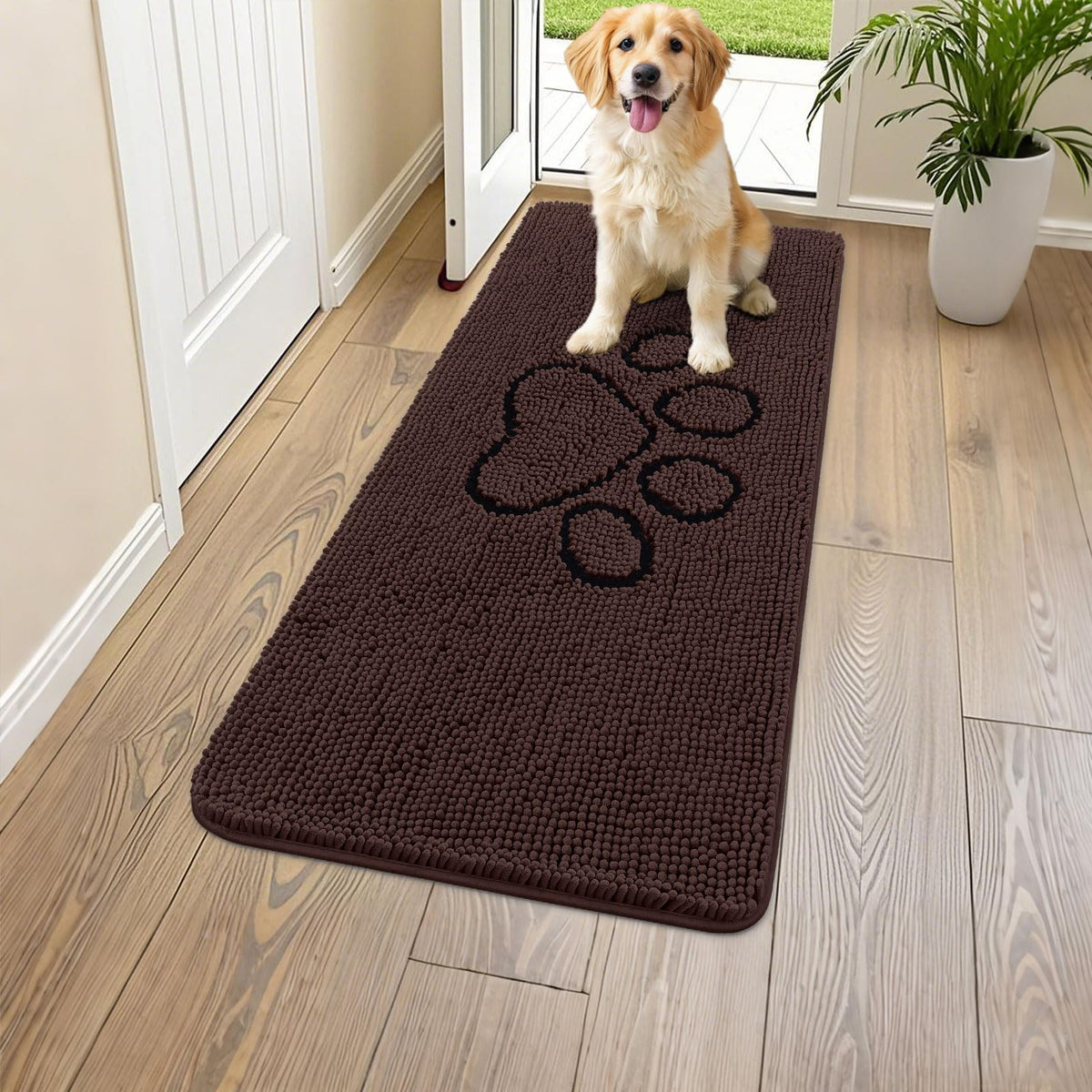 Smiry Rug in 47"X24", Brown and Black