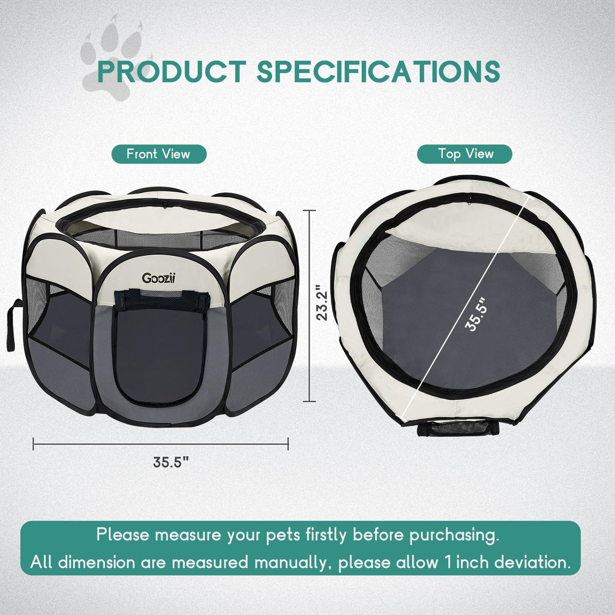 Goozii Pet Playpen in Beige-Grey