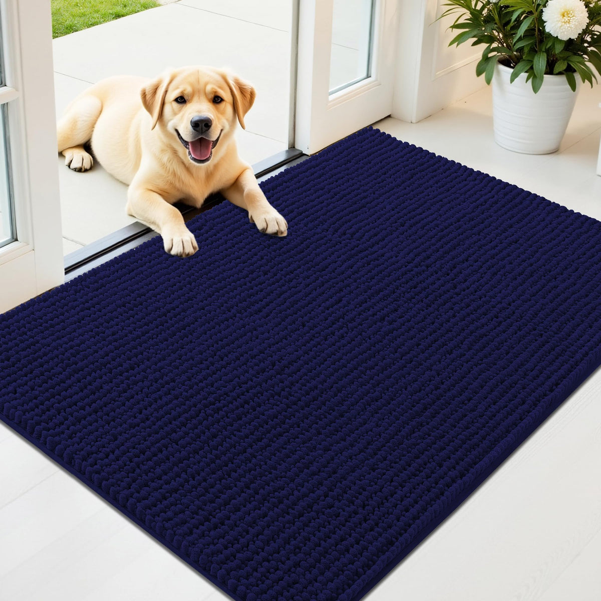 OLANLY Pet Bed Mat in 44" X 32", Navy Blue