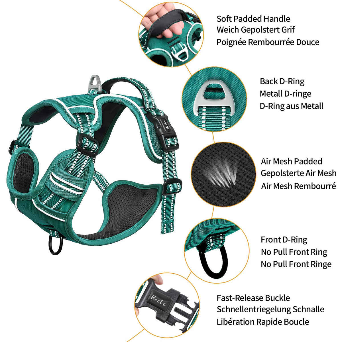 HEELE Animal Harness in S, Grass Green
