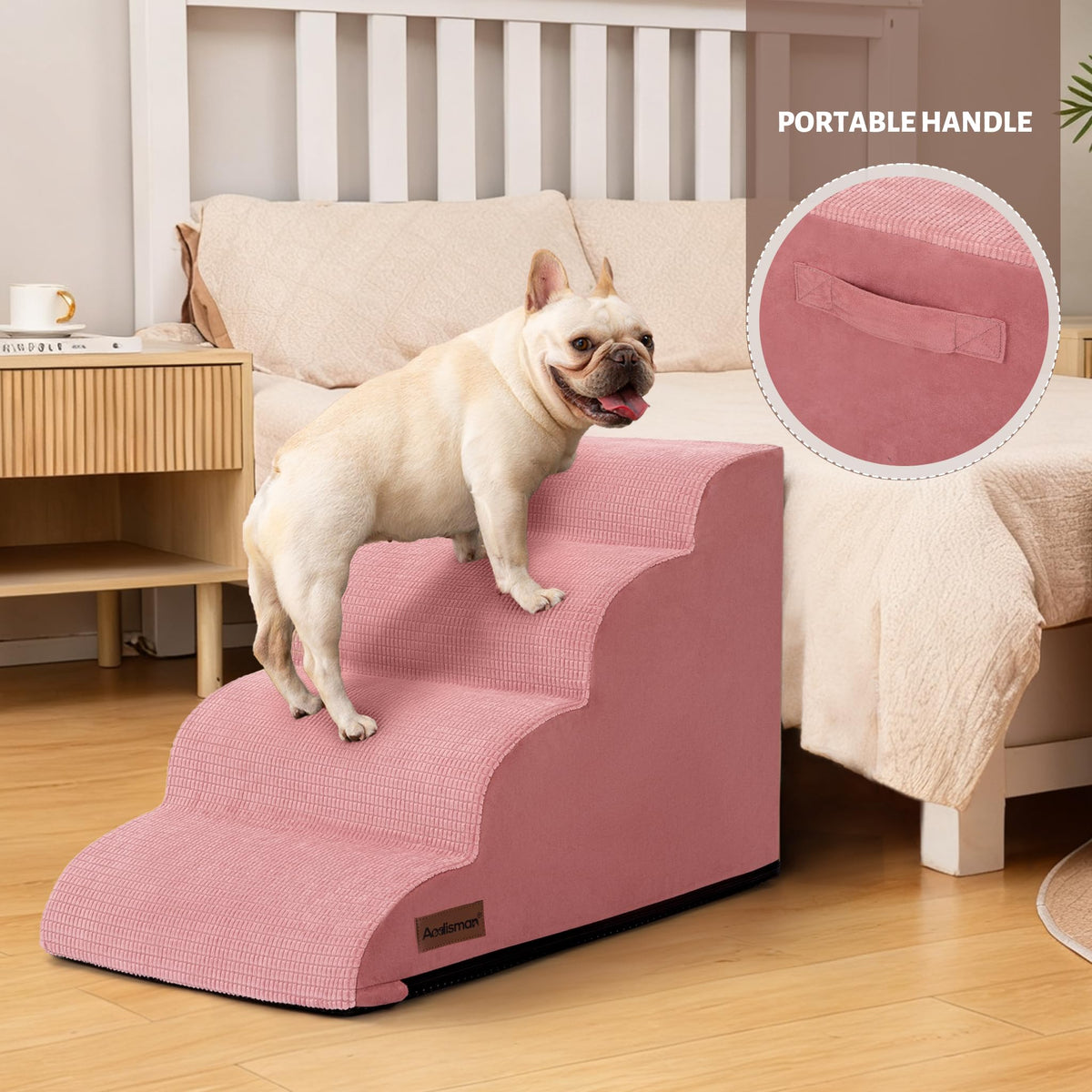 aodisman Animal Stair in Standard 4-Step 17.4"H, Pink