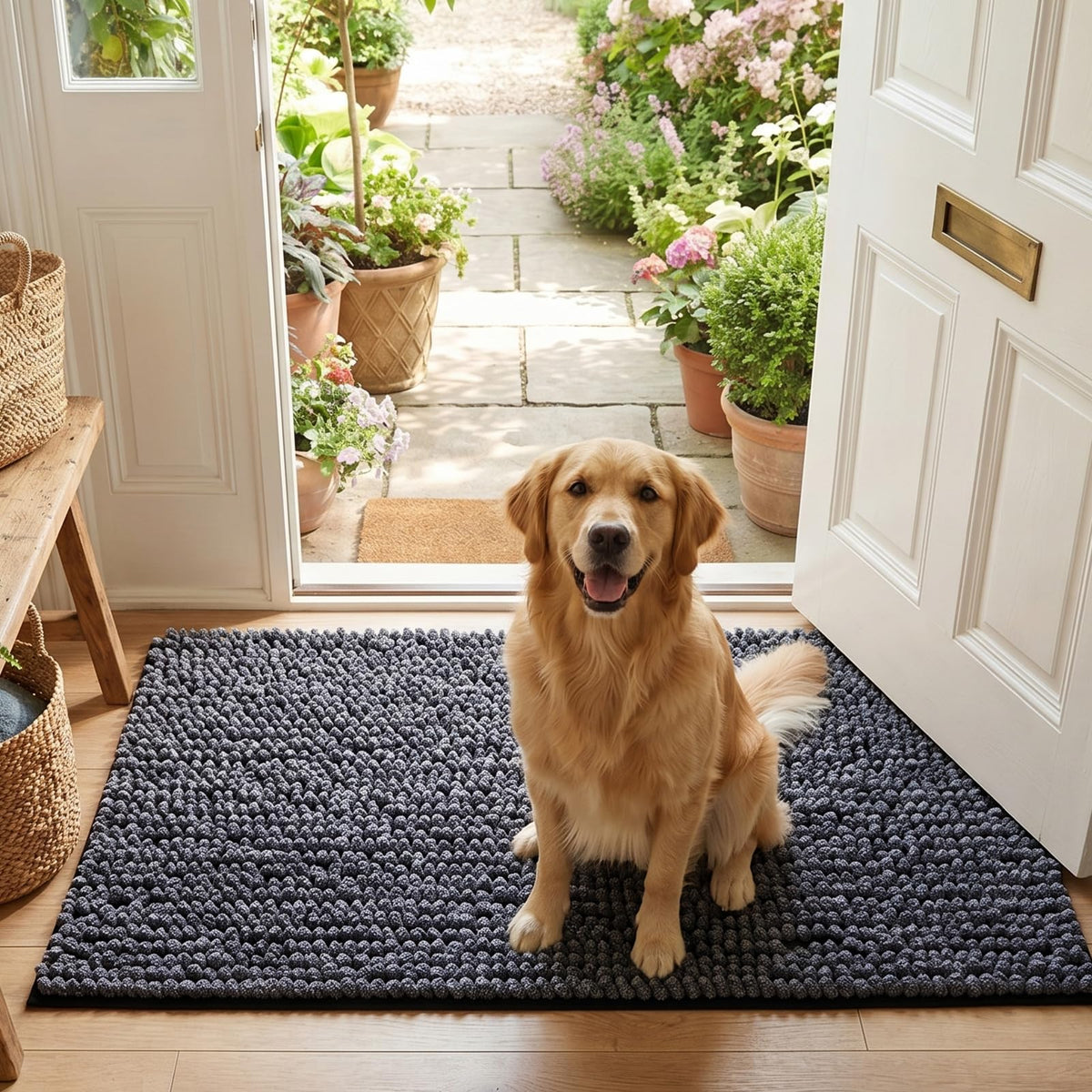 EHEYCIGA Pet Bed Mat in 24x16inch, Dark Grey