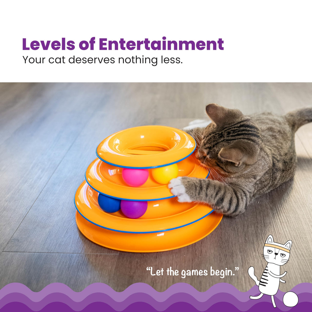 Catstages Pet Toy in One-Size, Tower Of Tracks