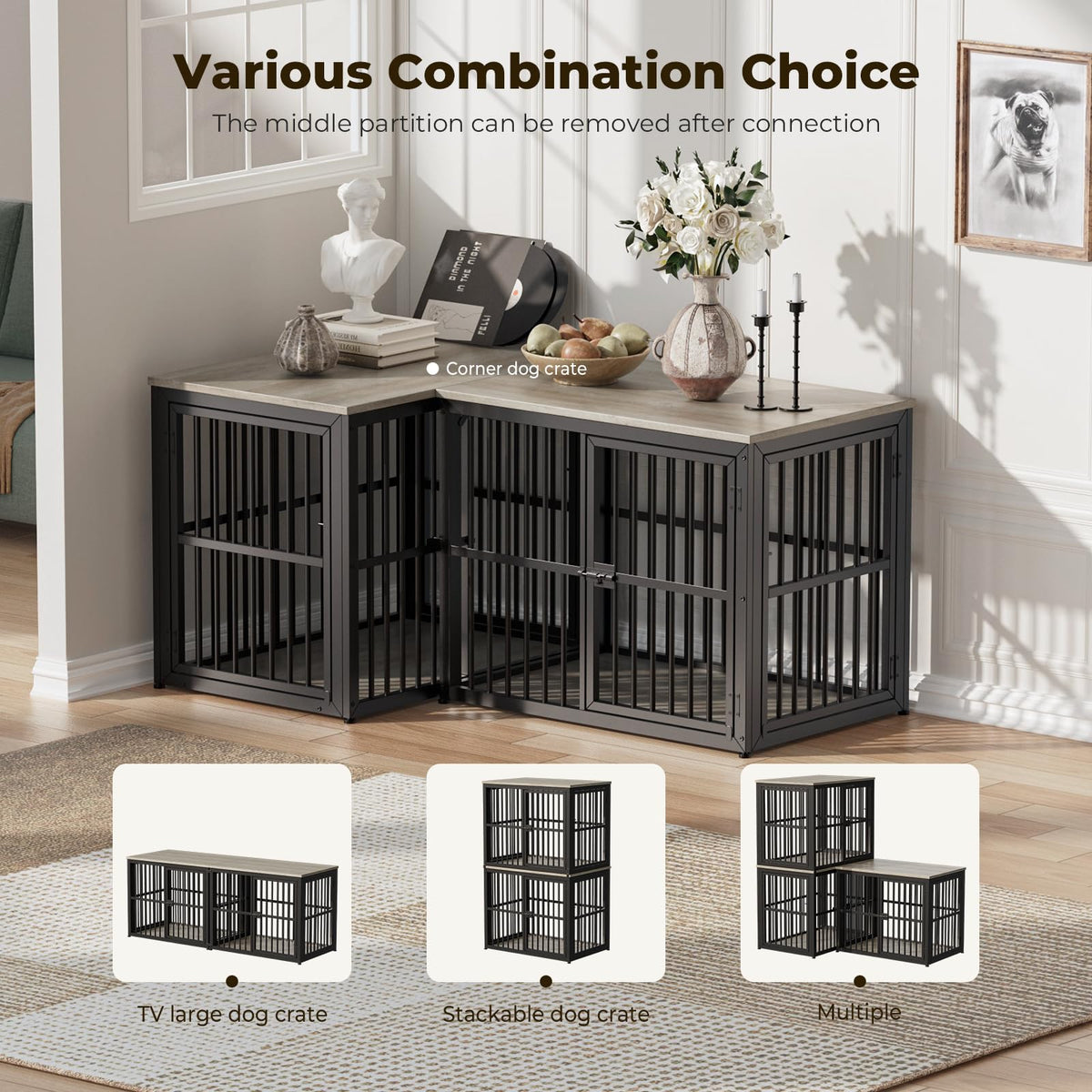 Lyromix Animal Cage in 33.1"L x 22.1"W x 26.0"H, Ancient gray