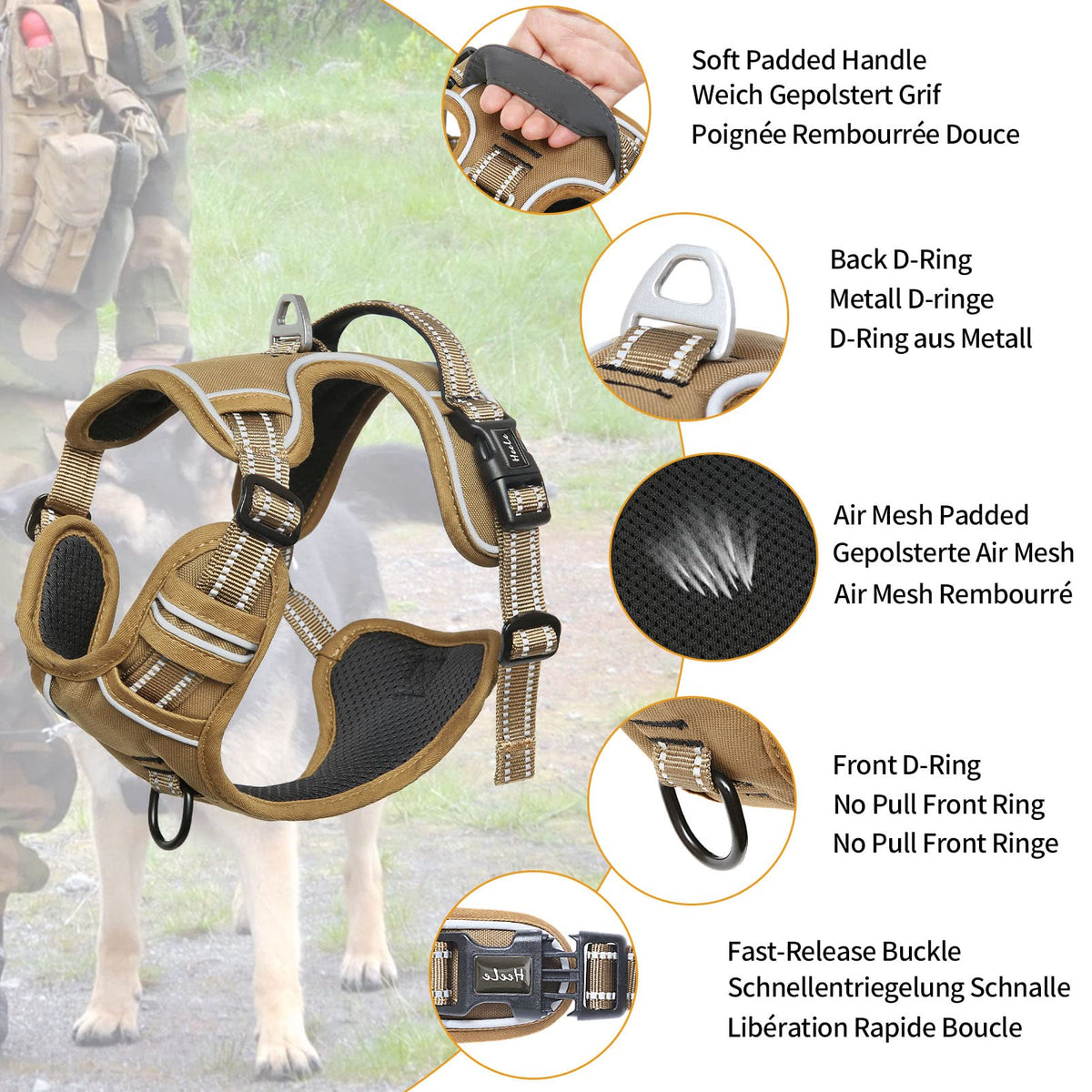 HEELE Animal Harness in XS, Brown