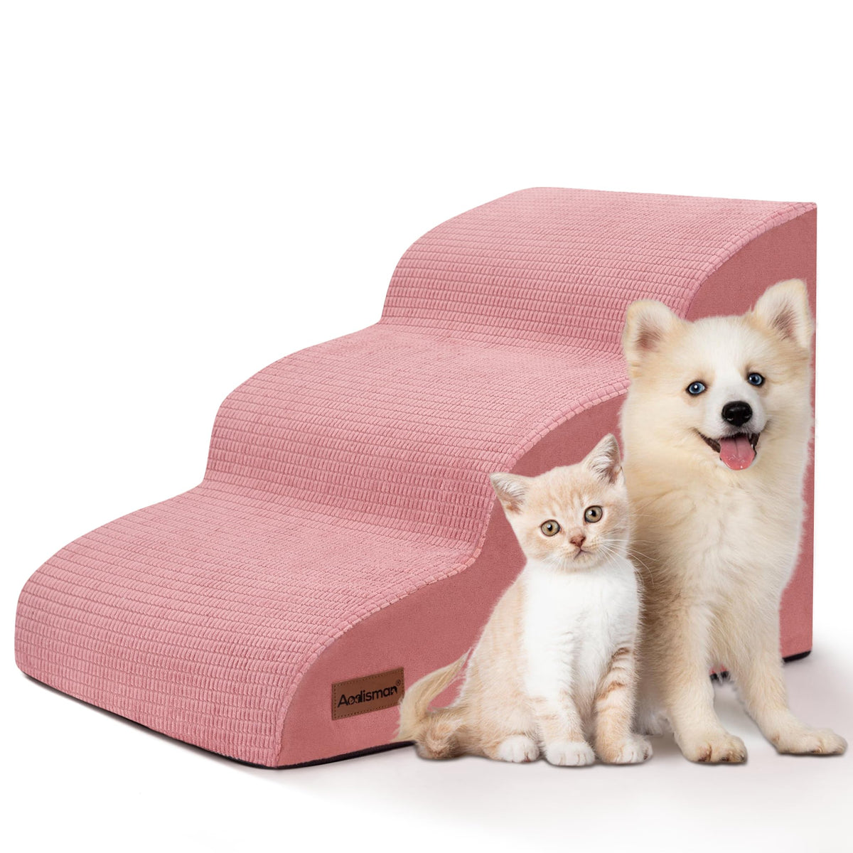 aodisman Animal Stair in Standard 3-Step 15.7"H, Pink